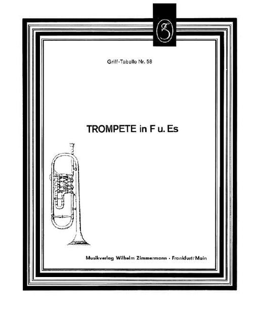 Table of Fingering for Trumpet in F, E flat 小號 小號教材 齊默爾曼版 | 小雅音樂 Hsiaoya Music