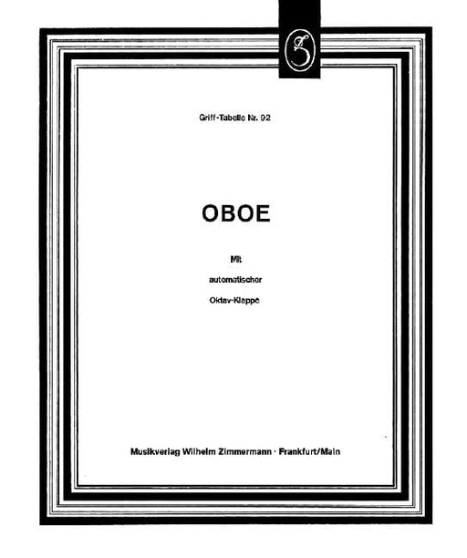 Scale for the Oboe with automatic octave Keys 音階 雙簧管 雙簧管教材 齊默爾曼版 | 小雅音樂 Hsiaoya Music