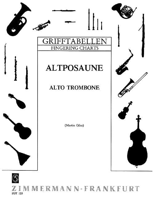 Table of Fingerings for Trombone (alto) 長號 長號教材 齊默爾曼版 | 小雅音樂 Hsiaoya Music