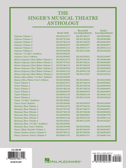 The Singer's Musical Theatre Anthology - Volume 6 Tenor Accompaniment CDs 伴奏 | 小雅音樂 Hsiaoya Music