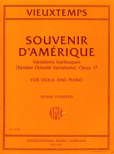 Souvenir d'Amerique, Variations burlesques (Yankee Doodle Variations), Opus 17 維歐當 變奏曲 變奏曲作品 中提琴 (含鋼琴伴奏) 國際版 | 小雅音樂 Hsiaoya Music