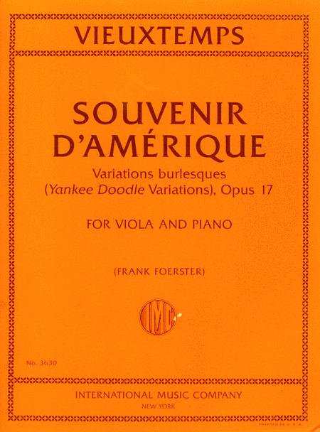 Souvenir d'Amerique, Variations burlesques (Yankee Doodle Variations), Opus 17 維歐當 變奏曲 變奏曲作品 中提琴 (含鋼琴伴奏) 國際版 | 小雅音樂 Hsiaoya Music