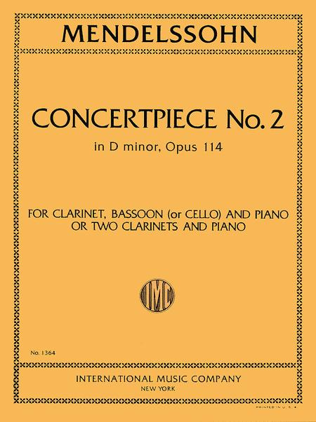 Concert Piece No. 2 in D minor, Op. 114 for Clarinet, Bassoon (or Cello) & Piano or 2 Clarinets & Piano 孟德爾頌．菲利克斯 音樂會曲 小調 大提琴鋼琴 鋼琴 | 小雅音樂 Hsiaoya Music