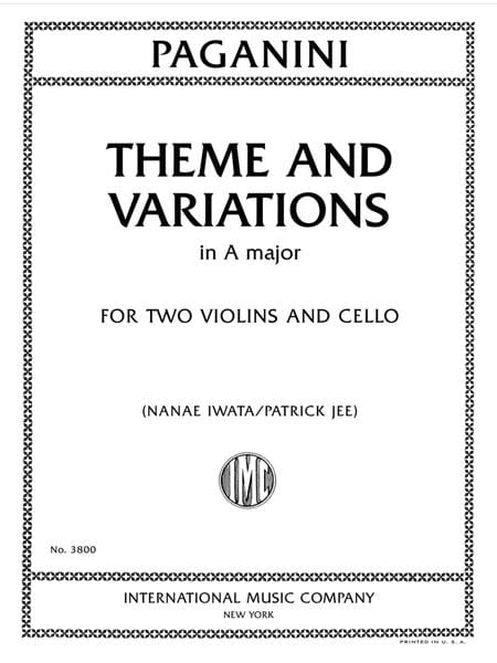 Theme and Variations in A major, for Two Violins and Cello 主題變奏曲 大調 小提琴大提琴 | 小雅音樂 Hsiaoya Music