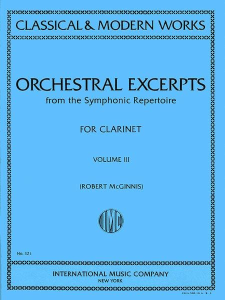 Orchestral Excerpts From Classical And Modern Works, Volume III - CLARINET 管絃樂片段練習 豎笛獨奏 國際版 | 小雅音樂 Hsiaoya Music