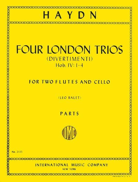 Four London Trios (Divermenti), Hob. IV: Nos. 1-4 for 2 Flutes and Cello 海頓 三重奏 長笛大提琴 | 小雅音樂 Hsiaoya Music
