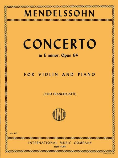 Concerto in E minor, Op. 64 孟德爾頌菲利克斯 協奏曲 小調 小提琴 (含鋼琴伴奏) 國際版 | 小雅音樂 Hsiaoya Music