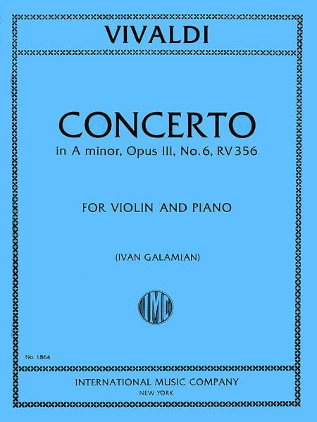 Concerto in A minor, RV 356 (Op. 3, No. 6) 韋瓦第 協奏曲 小調 小提琴 (含鋼琴伴奏) 國際版 | 小雅音樂 Hsiaoya Music