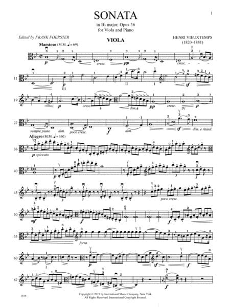 Sonata in B-flat Major, Opus 36 維歐當 奏鳴曲 大調作品 中提琴獨奏 國際版 | 小雅音樂 Hsiaoya Music