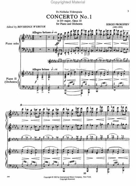 Concerto No. 1 in D flat major, Op. 10 for Piano & Orchestra 普羅科菲夫 協奏曲 大調 鋼琴管弦樂團 雙鋼琴 國際版 | 小雅音樂 Hsiaoya Music