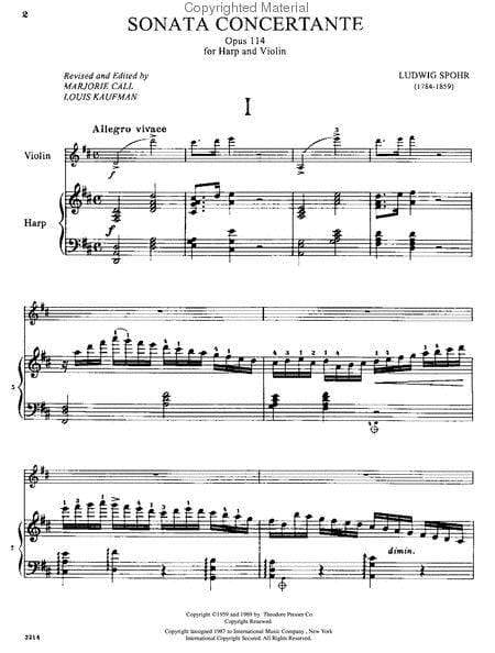 Sonata Concertante, Opus 114 for Violin and Harp (or Piano) 奏鳴曲作品 小提琴豎琴鋼琴 小提琴 (含鋼琴伴奏) 國際版 | 小雅音樂 Hsiaoya Music