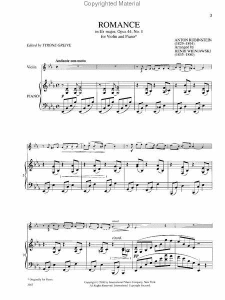 Romance in Eb Major, Opus 44, No. 1 浪漫曲 大調作品 小提琴 (含鋼琴伴奏) 國際版 | 小雅音樂 Hsiaoya Music