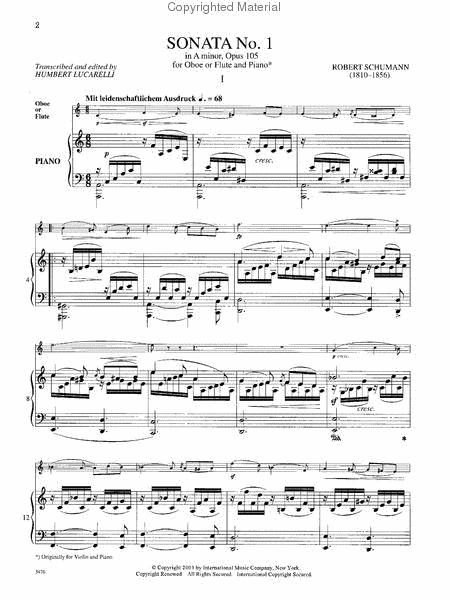 Sonata in A minor, Opus 105, for Oboe and Piano or Flute and Piano 舒曼羅伯特 奏鳴曲 小調作品 雙簧管鋼琴長笛鋼琴 長笛 (含鋼琴伴奏) 國際版 | 小雅音樂 Hsiaoya Music