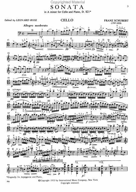 Sonata in A minor 'Arpeggione', D. 821 舒伯特 奏鳴曲 小調 大提琴 (含鋼琴伴奏) 國際版 | 小雅音樂 Hsiaoya Music