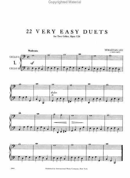 22 Very Easy Duets, Opus 126 李瑟巴斯提安 二重奏作品 雙大提琴 國際版 | 小雅音樂 Hsiaoya Music