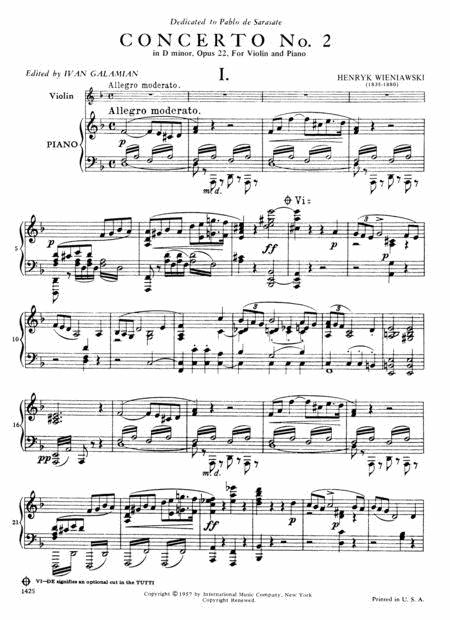 Concerto No. 2 in D minor, Opus 22 協奏曲 小調作品 小提琴 (含鋼琴伴奏) 國際版 | 小雅音樂 Hsiaoya Music