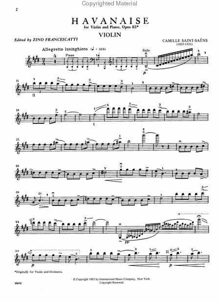 Havanaise, Op. 83 聖桑斯 哈瓦那舞曲 小提琴 (含鋼琴伴奏) 國際版 | 小雅音樂 Hsiaoya Music