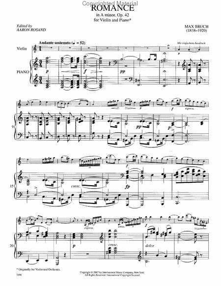 Romance in A minor, Opus 42 布魯赫 浪漫曲 小調作品 中提琴 (含鋼琴伴奏) 國際版 | 小雅音樂 Hsiaoya Music