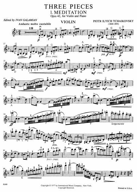 Souvenir D'un Lieu Cher, Op. 42 (Three Pieces: Meditation; Scherzo; Melody) 柴科夫斯基彼得 小品 小提琴 (含鋼琴伴奏) 國際版 | 小雅音樂 Hsiaoya Music