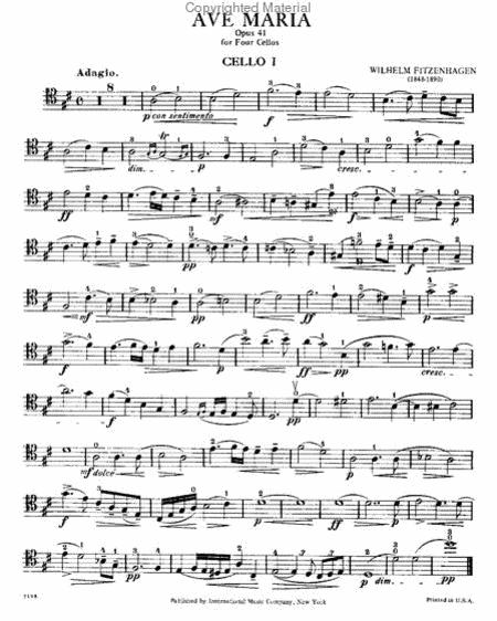 Ave Maria, Opus 41 聖母頌作品 大提琴(3把以上) 國際版 | 小雅音樂 Hsiaoya Music