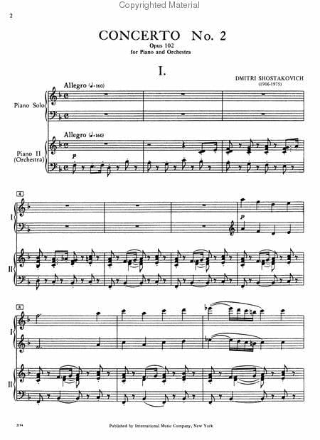 Concerto No. 2 in F Major, Op. 102 for Piano and Orchestra 蕭斯塔科維契德米特里 協奏曲 大調 鋼琴管弦樂團 雙鋼琴 國際版 | 小雅音樂 Hsiaoya Music