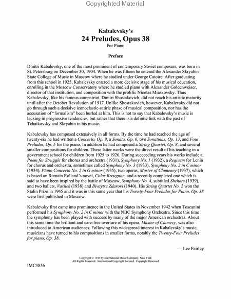 24 Preludes, Opus 38 前奏曲作品 鋼琴獨奏 國際版 | 小雅音樂 Hsiaoya Music