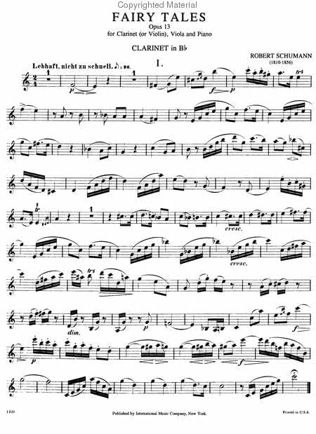 Fairy Tales, Op. 132 for Clarinet (or Violin), Viola & Piano 舒曼．羅伯特 童話故事 小提琴鋼琴 | 小雅音樂 Hsiaoya Music