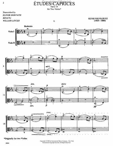Etudes-Caprices, Opus 18 練習曲隨想曲作品 中提琴(2把以上) 國際版 | 小雅音樂 Hsiaoya Music