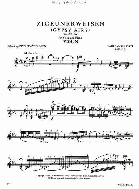 Zigeunerweisen (Gypsy Airs), Op. 20 No. 1 薩拉沙特 流浪者之歌 小提琴 (含鋼琴伴奏) 國際版 | 小雅音樂 Hsiaoya Music