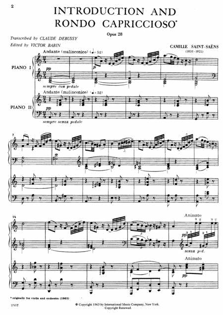 Introduction & Rondo Capriccioso, Opus 28 聖桑斯 導奏隨想曲作品 雙鋼琴 國際版 | 小雅音樂 Hsiaoya Music