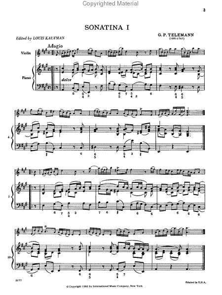 Six Sonatinas 泰勒曼 小奏鳴曲 小提琴 (含鋼琴伴奏) 國際版 | 小雅音樂 Hsiaoya Music
