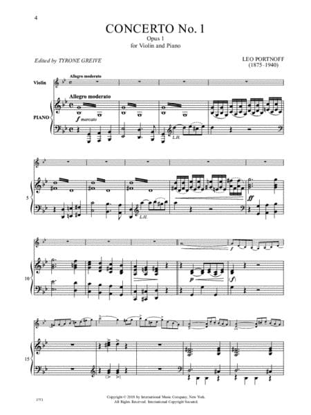 Concerto No. 1, Opus 1 協奏曲 作品 小提琴 (含鋼琴伴奏) 國際版 | 小雅音樂 Hsiaoya Music
