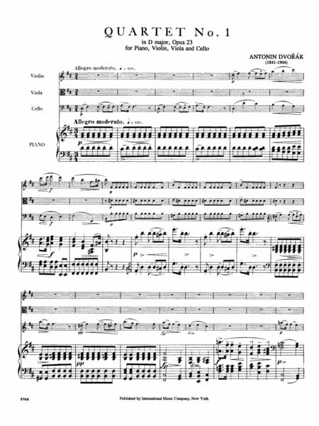 Quartet No. 1 in D Major, Opus 23 德弗札克 四重奏 大調作品 | 小雅音樂 Hsiaoya Music