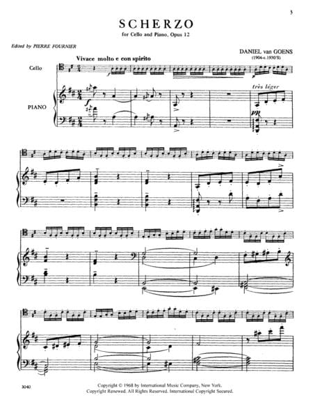 Scherzo, Op. 12 詼諧曲 大提琴 (含鋼琴伴奏) 國際版 | 小雅音樂 Hsiaoya Music