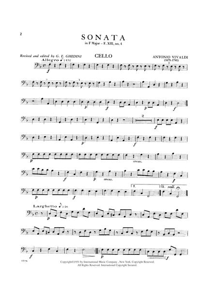 Sonata in F Major, RV 70 (with Cello ad lib.) 韋瓦第 奏鳴曲 大調 大提琴 小提琴 (2把以上含鋼琴伴奏) 國際版 | 小雅音樂 Hsiaoya Music