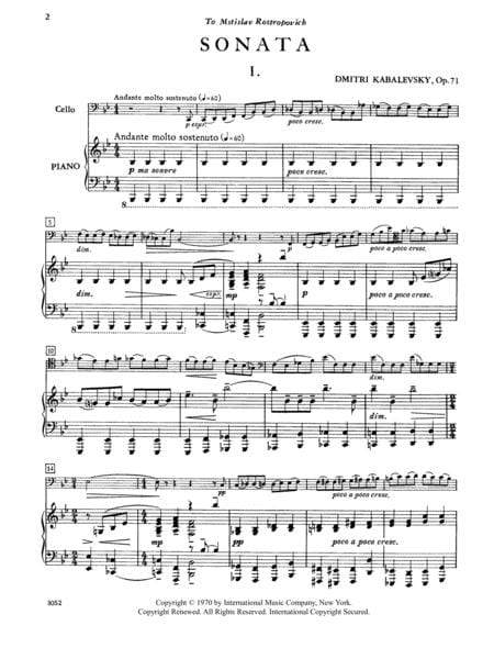 Sonata in B-flat Major, Opus 71 奏鳴曲 大調作品 大提琴 (含鋼琴伴奏) 國際版 | 小雅音樂 Hsiaoya Music