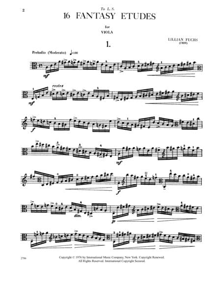 16 Fantasy Etudes 幻想曲練習曲 中提琴獨奏 國際版 | 小雅音樂 Hsiaoya Music