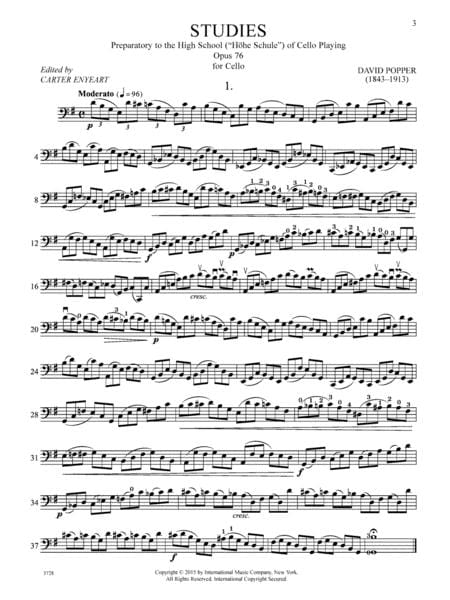 Studies: Preparatory to the High School (Hohe Schule) of Cello Playing, Op. 76 波珀爾 大提琴練習曲 小提琴獨奏 國際版 | 小雅音樂 Hsiaoya Music