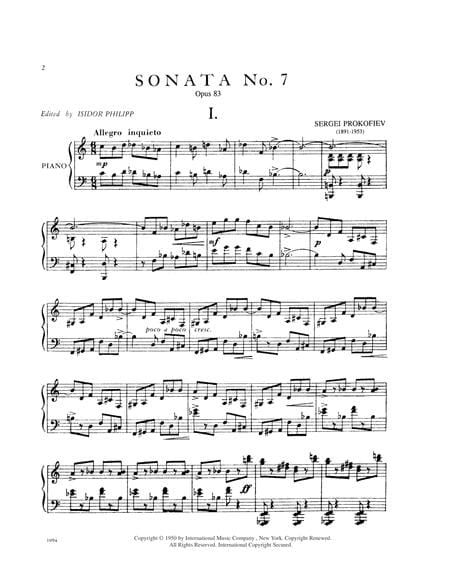 Sonata No.7 in B flat major, Op. 83 普羅科菲夫 奏鳴曲 大調 鋼琴獨奏 國際版 | 小雅音樂 Hsiaoya Music