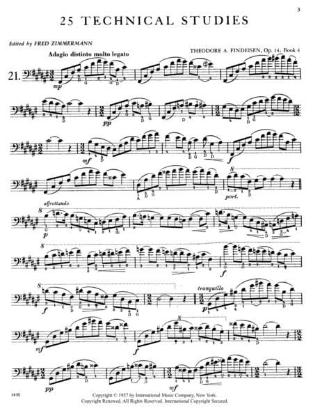 25 Technical Studies, Opus 14, Volume IV 練習曲 低音大提琴獨奏 國際版 | 小雅音樂 Hsiaoya Music