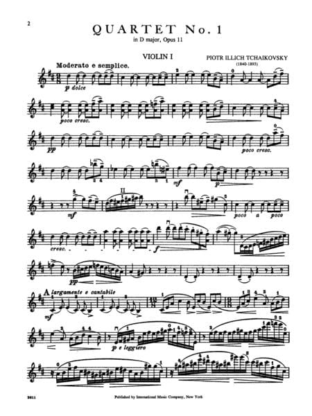 Quartet No. 1 in D Major, Opus 11 (with Andante Cantabile) 柴科夫斯基．彼得 四重奏 大調作品 行板 | 小雅音樂 Hsiaoya Music