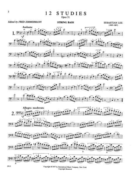 12 Studies, Opus 31 李瑟巴斯提安 練習曲 低音大提琴獨奏 國際版 | 小雅音樂 Hsiaoya Music
