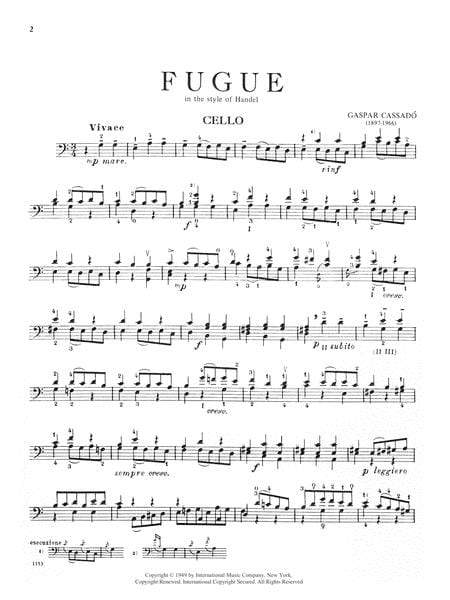 Fugue in C Major (based on Handel) 卡薩多 復格曲 大調 大提琴獨奏 國際版 | 小雅音樂 Hsiaoya Music