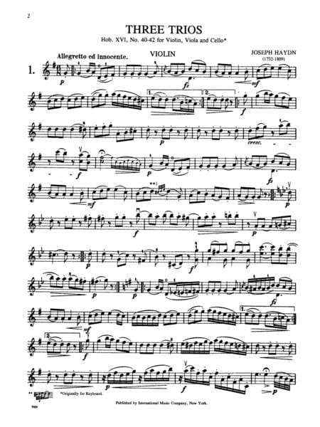 Three Trios, Opus 53 海頓 三重奏作品 | 小雅音樂 Hsiaoya Music