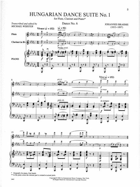Hungarian Dance Suite for Flute, Clarinet & Piano 布拉姆斯 匈牙利舞曲長笛鋼琴 | 小雅音樂 Hsiaoya Music