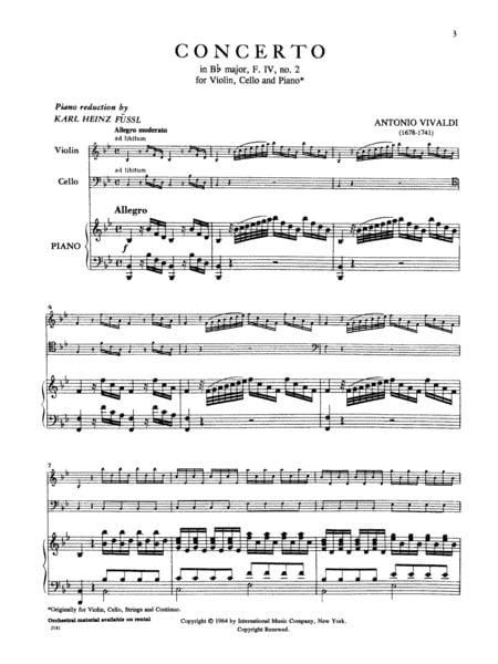 Concerto in B-flat Major, RV 547 (Opus 20, No. 2) (orig. for Violin, Cello & Orchestra) 韋瓦第 協奏曲 大調 作品 小提琴管弦樂團 | 小雅音樂 Hsiaoya Music