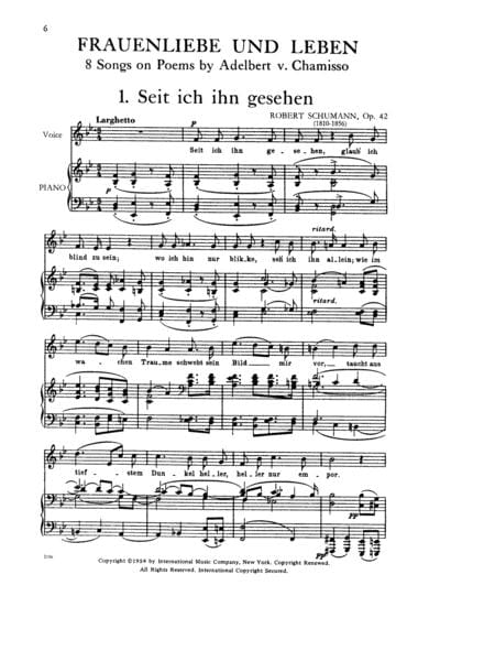 Frauenliebe und Leben, Opus 42. A Cycle of 8 Songs - High (G. & E.) 舒曼．羅伯特 作品 歌 | 小雅音樂 Hsiaoya Music