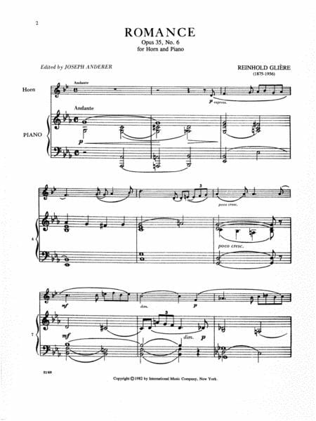 Romance, Op. 35 No. 6 浪漫曲 法國號 (含鋼琴伴奏) 國際版 | 小雅音樂 Hsiaoya Music