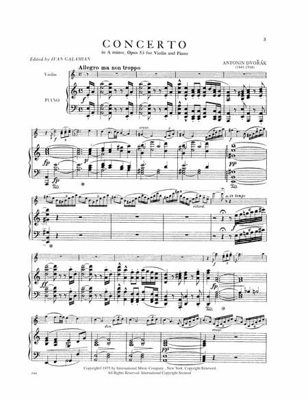 Concerto in A minor, Op. 53 德弗札克 協奏曲 小調 小提琴 (含鋼琴伴奏) 國際版 | 小雅音樂 Hsiaoya Music