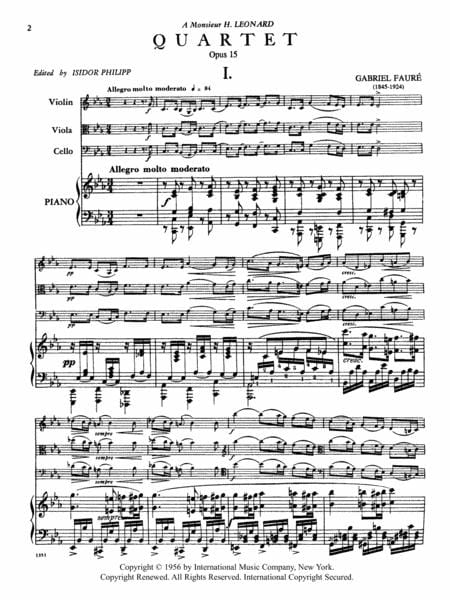 Quartet No. 1 in C minor, Op. 15 佛瑞 四重奏 小調 | 小雅音樂 Hsiaoya Music